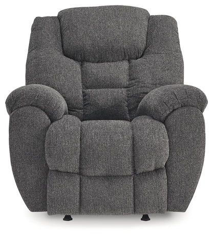 Foreside - Charcoal - 3 Pc. - Reclining Sofa, Reclining Loveseat With Console, Rocker Recliner