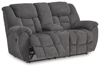 Foreside - Charcoal - 3 Pc. - Reclining Sofa, Reclining Loveseat With Console, Rocker Recliner