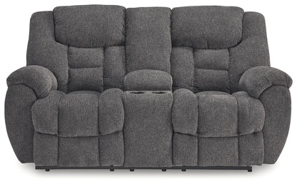 Foreside - Charcoal - 3 Pc. - Reclining Sofa, Reclining Loveseat With Console, Rocker Recliner