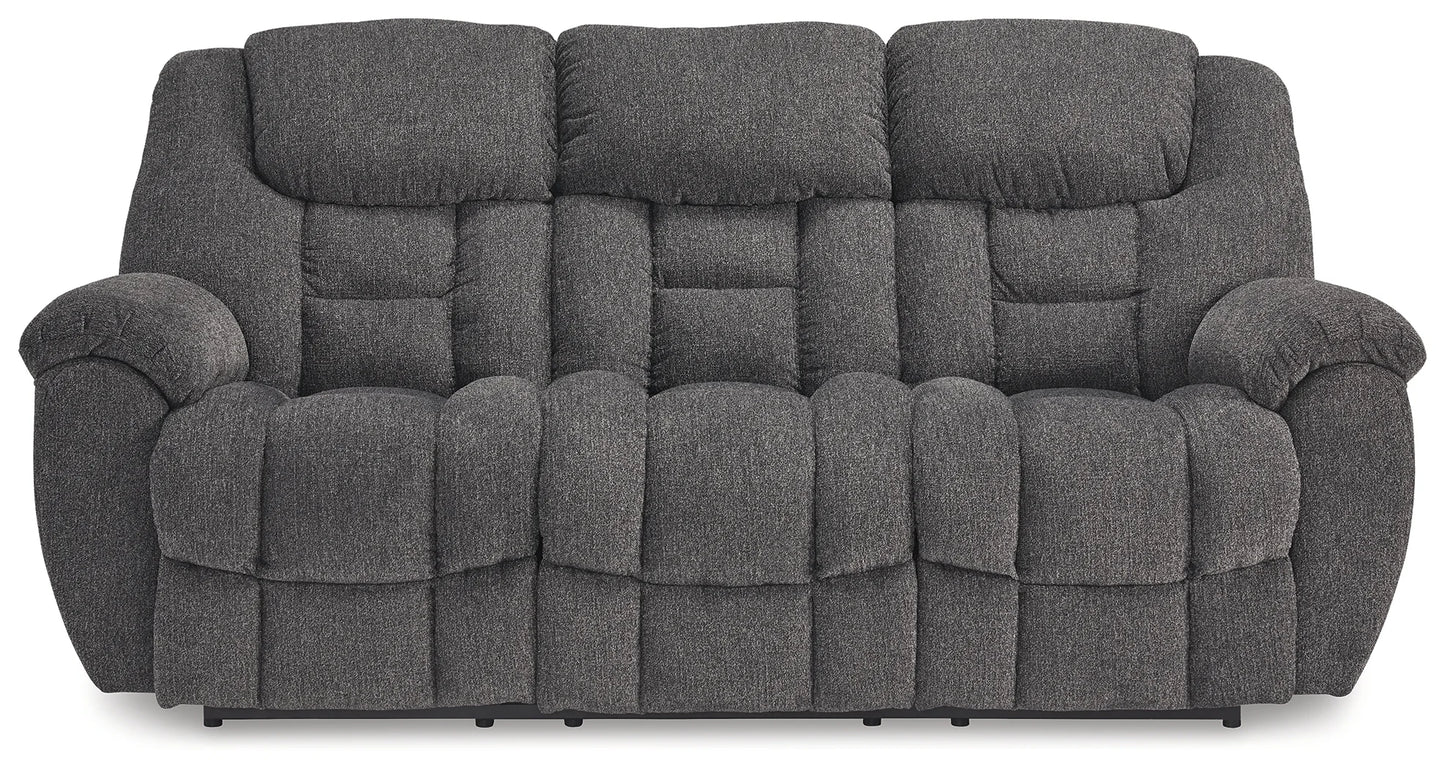 Foreside - Charcoal - 3 Pc. - Reclining Sofa, Reclining Loveseat With Console, Rocker Recliner