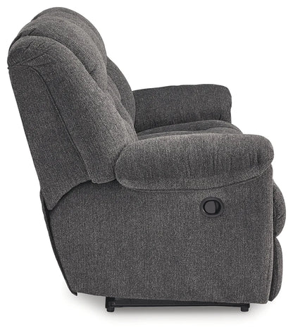 Foreside - Charcoal - 3 Pc. - Reclining Sofa, Reclining Loveseat With Console, Rocker Recliner