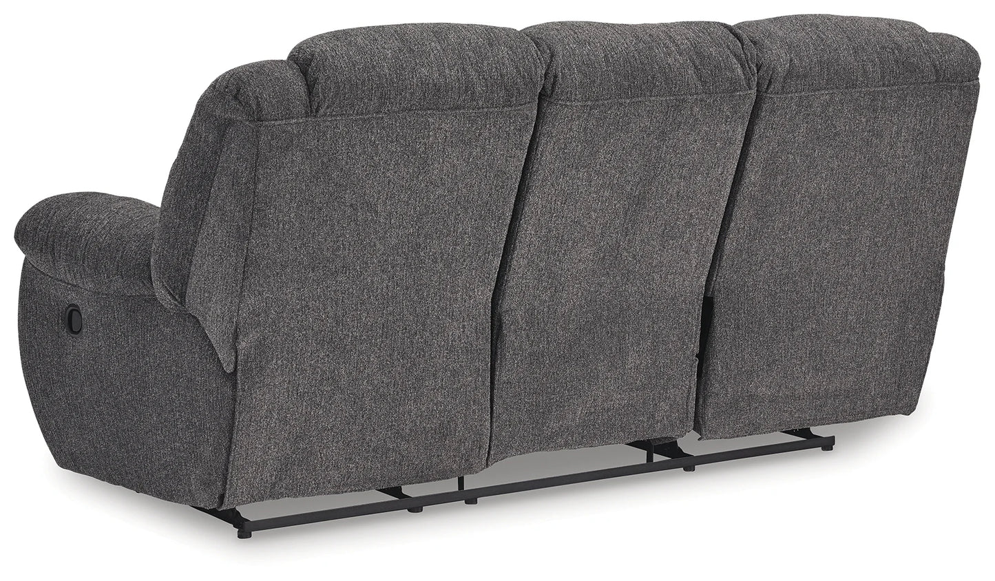 Foreside - Charcoal - 2 Pc. - Reclining Sofa, Reclining Loveseat With Console