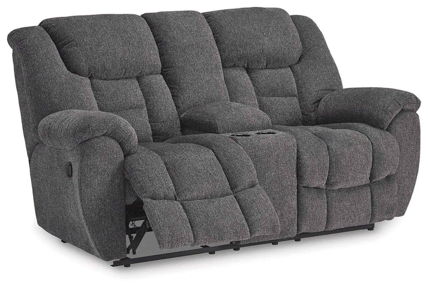 Foreside - Charcoal - 2 Pc. - Reclining Sofa, Reclining Loveseat With Console