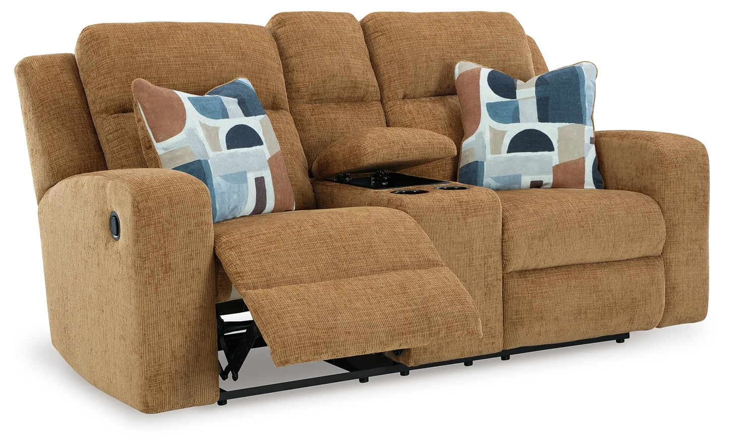 Kanlow - Honey - Dbl Reclining Loveseat With Console-2