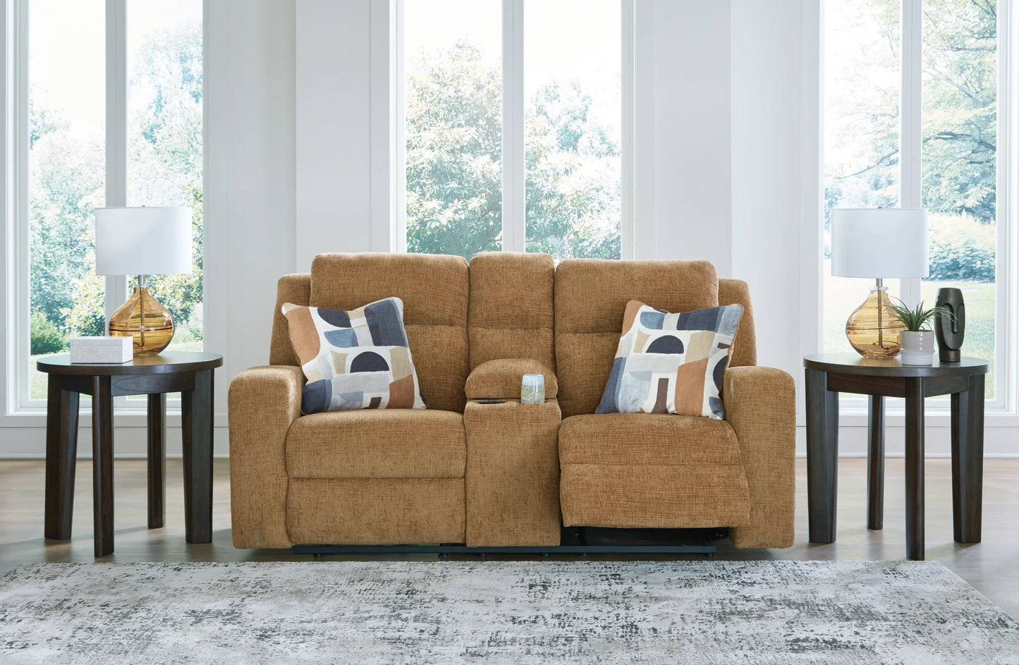 Kanlow - Honey - Dbl Reclining Loveseat With Console-5