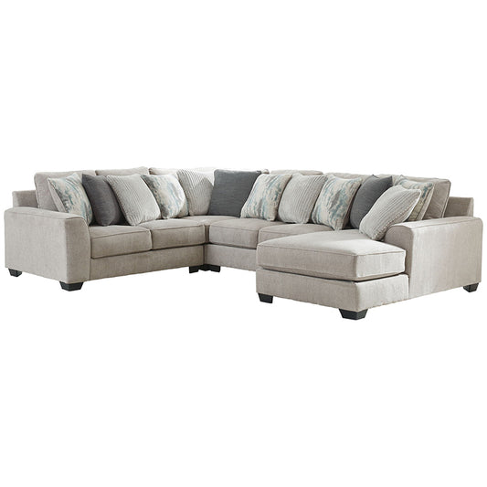 Ardsley - Pewter - Right Arm Facing Corner Chaise With Loveseat 4 Pc Sectional