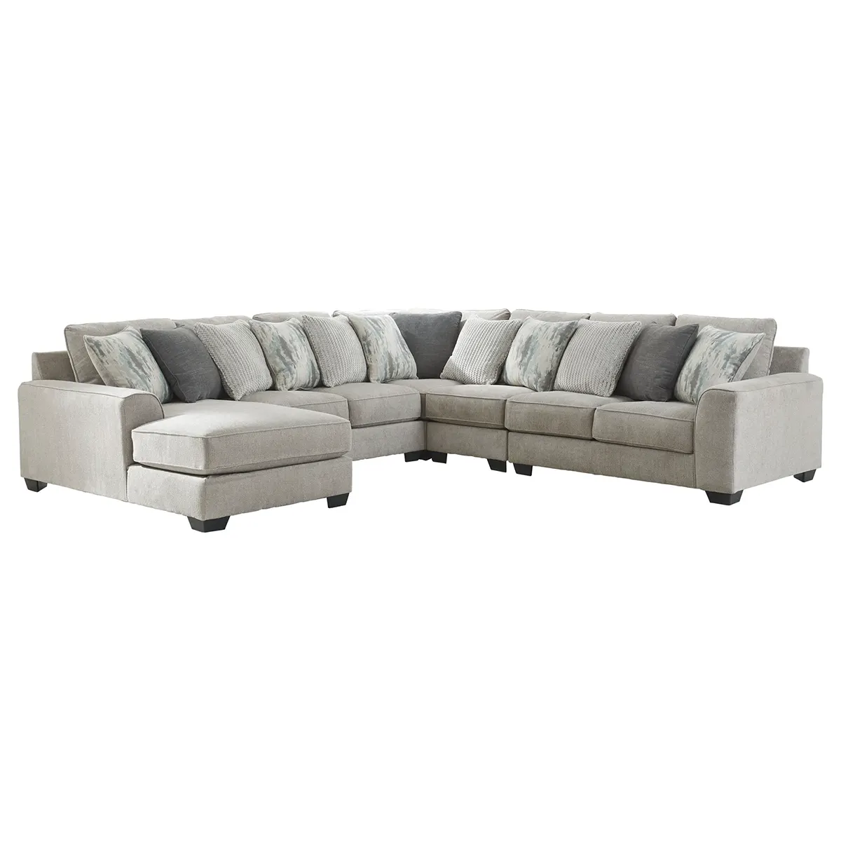 Ardsley - Pewter - 5-Piece Sectional With Laf Corner Chaise