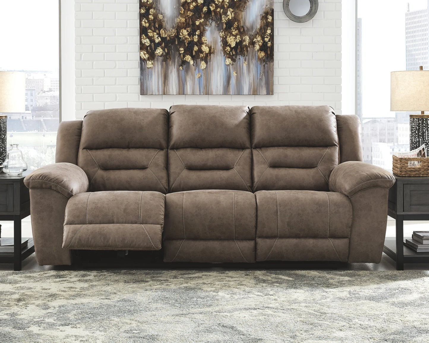 Stoneland - Fossil - 2 Pc. - Power Sofa, Loveseat