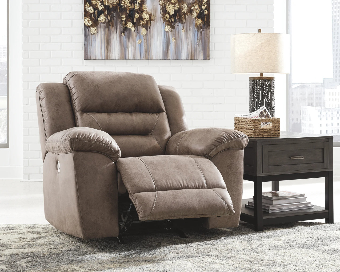 Stoneland - Fossil - 3 Pc. - Power Sofa, Loveseat, Rocker Recliner