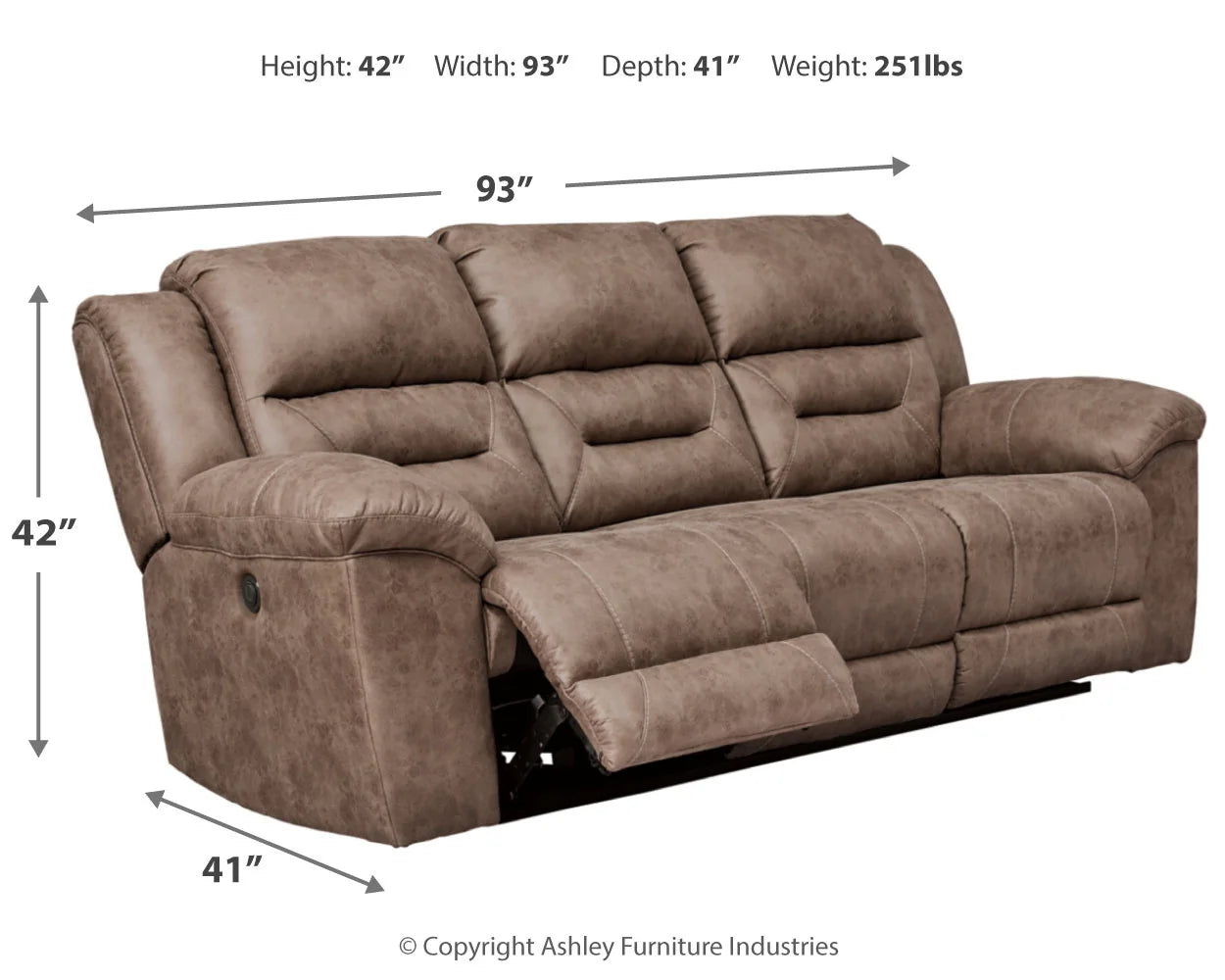 Stoneland - Light Brown - Reclining Power Sofa