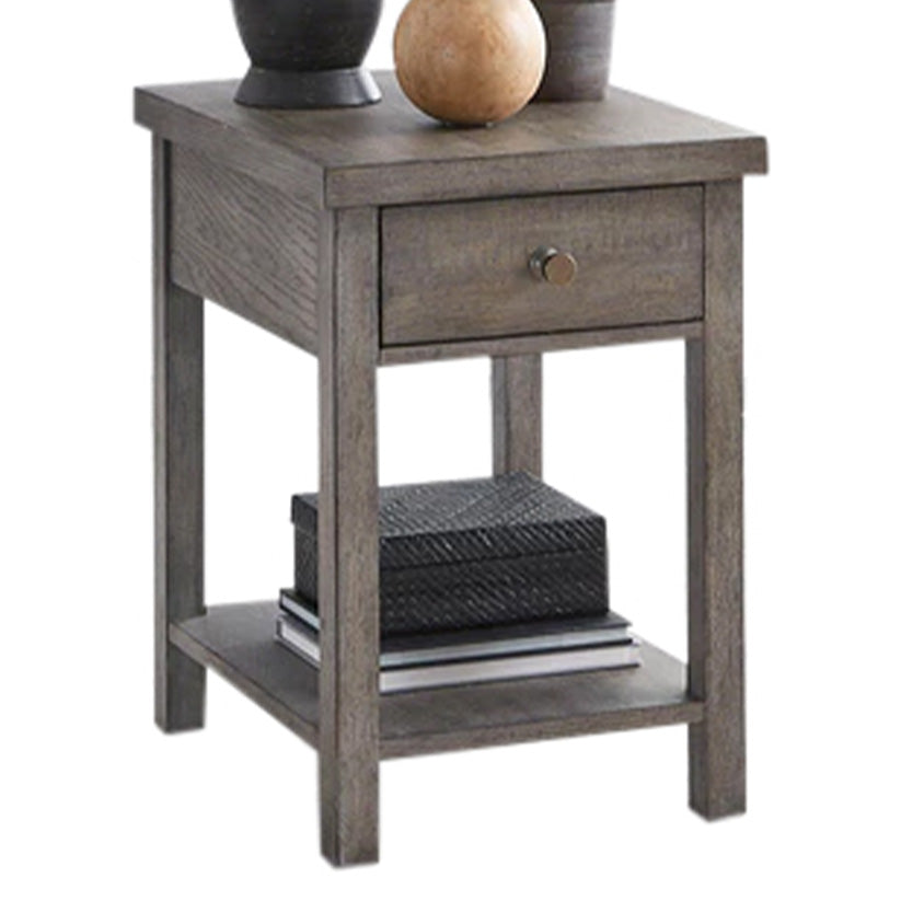 Modern Farmhouse - Drawer Chair Side Table - Gray