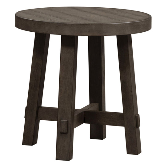 Modern Farmhouse - Splay Leg Round End Table - Gray