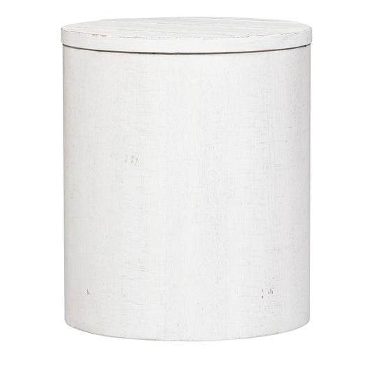 Modern Farmhouse - Drum End Table - White