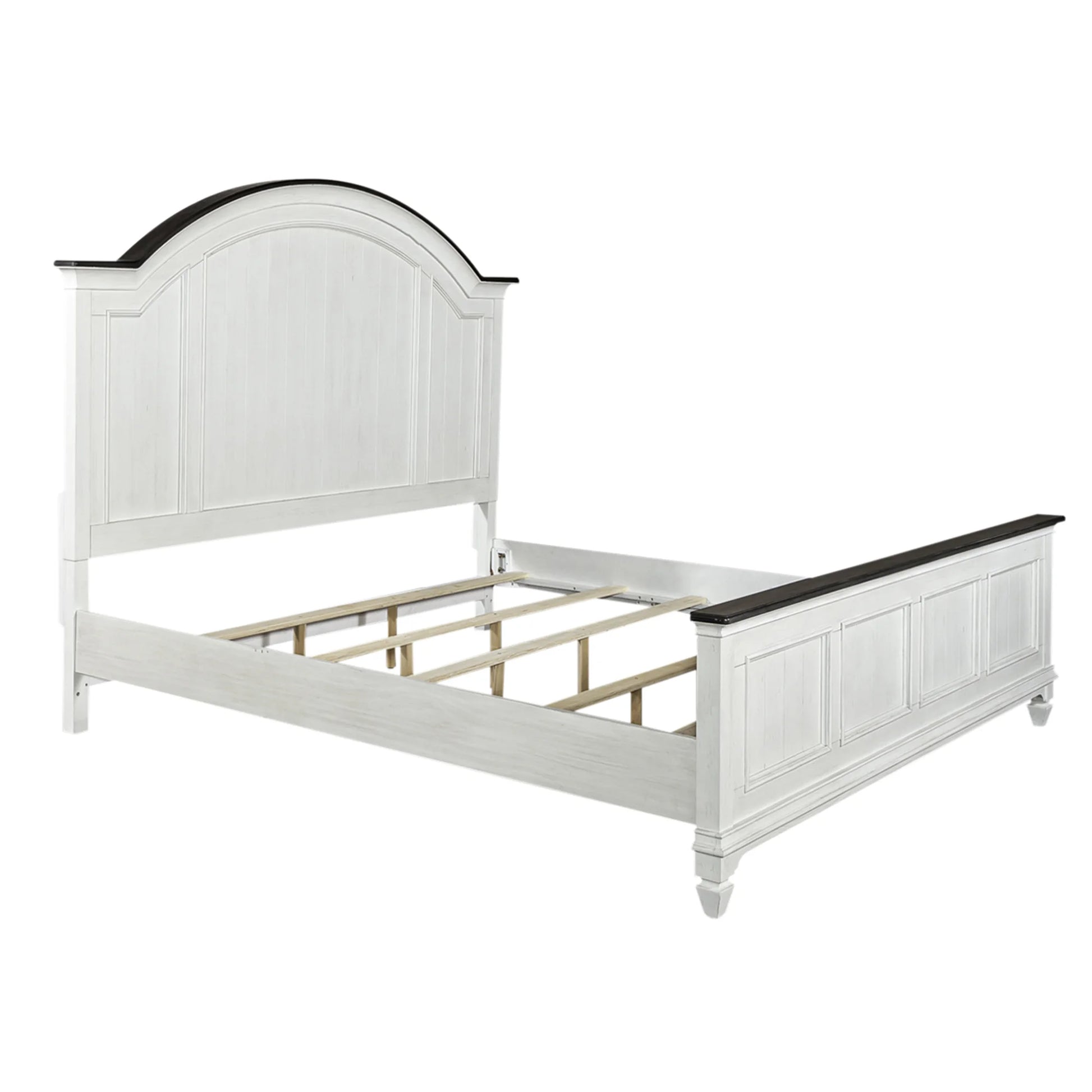 Allyson Park - King Arched Panel Bed - White 1