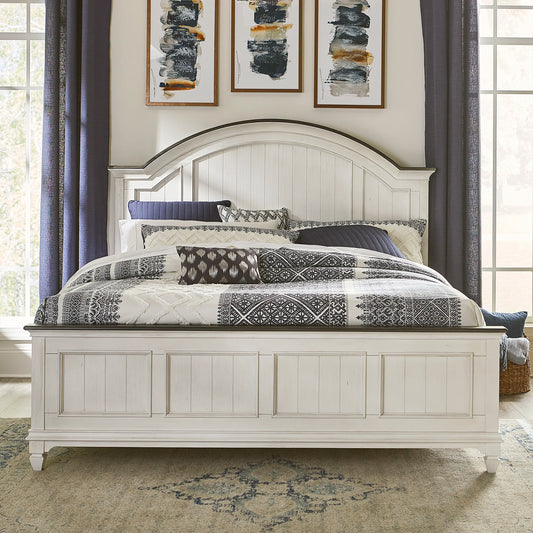 Allyson Park - Queen Arched Panel Bed - White