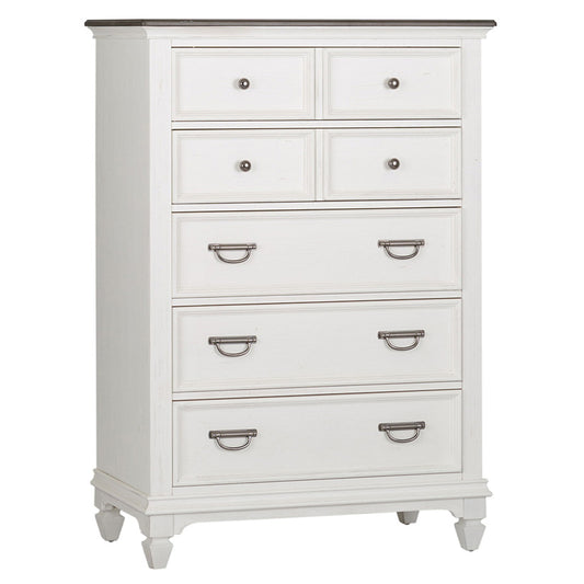 Allyson Park - 5 Drawer Chest - White - 54" Height