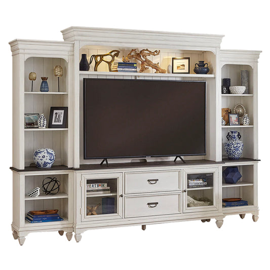 Allyson Park - Entertainment Center With Piers - White