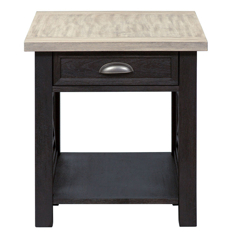 Heatherbrook - Drawer End Table - Black