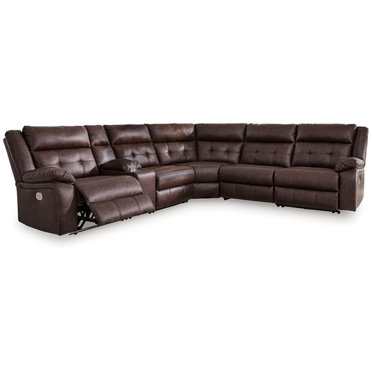 Punch Up - Walnut - 6-Piece Power Reclining Sectional