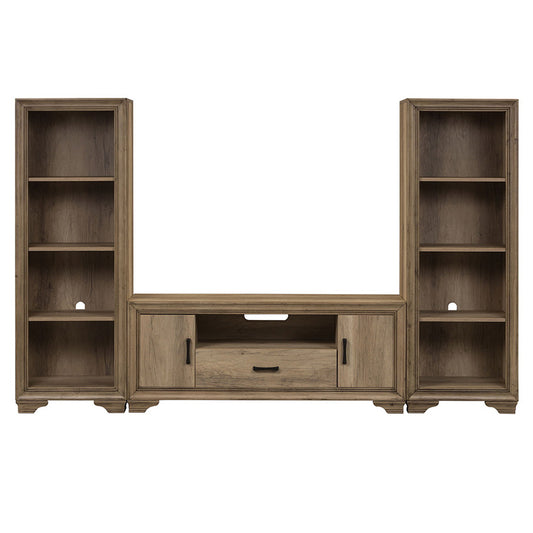 Sun Valley - Entertainment Center w Piers - Light Brown