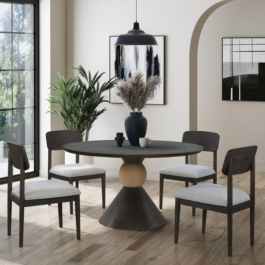 Briarcrest - Opt 5 Piece Round Ped Table Set - Dark Smoke