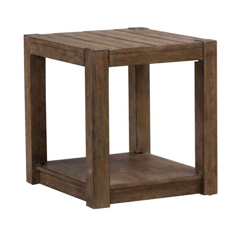 Broadmore - Square Chairside Table - Brown