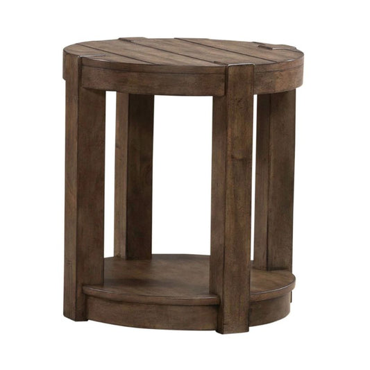 Broadmore - Round Chairside Table - Brown