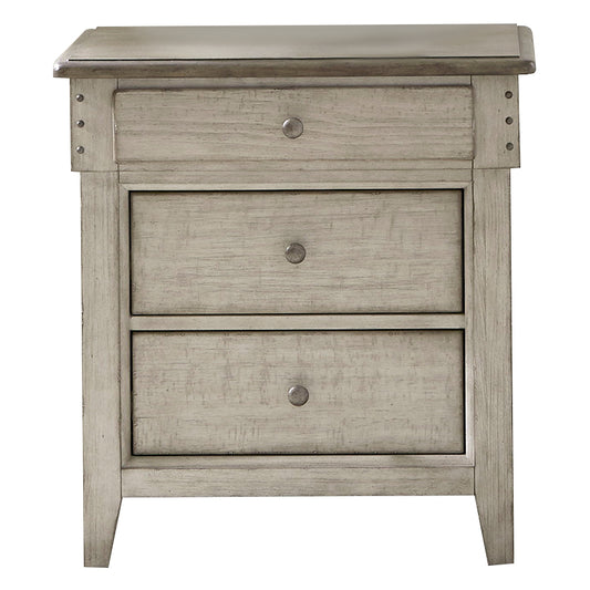 Ivy Hollow - 3 Drawer Night Stand With Charging Station - White