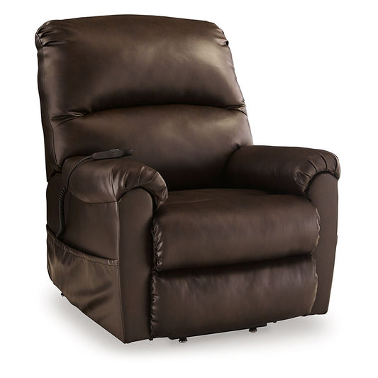 Shadowboxer - Chocolate - Power Lift Recliner - Faux Leather