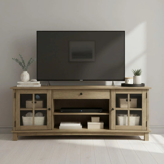 Logan - 82" TV Console Multi - Light Brown