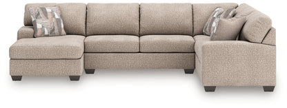 Newellen - 3-Piece Sectional With LAF Chaise And RAF Sofa - Beige