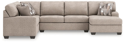 Newellen - 3-Piece Sectional With RAF Chaise And LAF Sofa - Beige