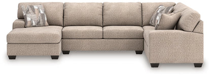 Newellen - 3-Piece Sleeper Sectional With LAF Corner Chaise And RAF Sofa - Beige