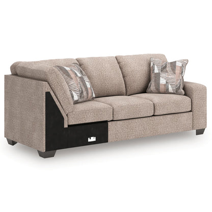 Newellen - 3-Piece Sleeper Sectional With LAF Corner Chaise And RAF Sofa - Beige