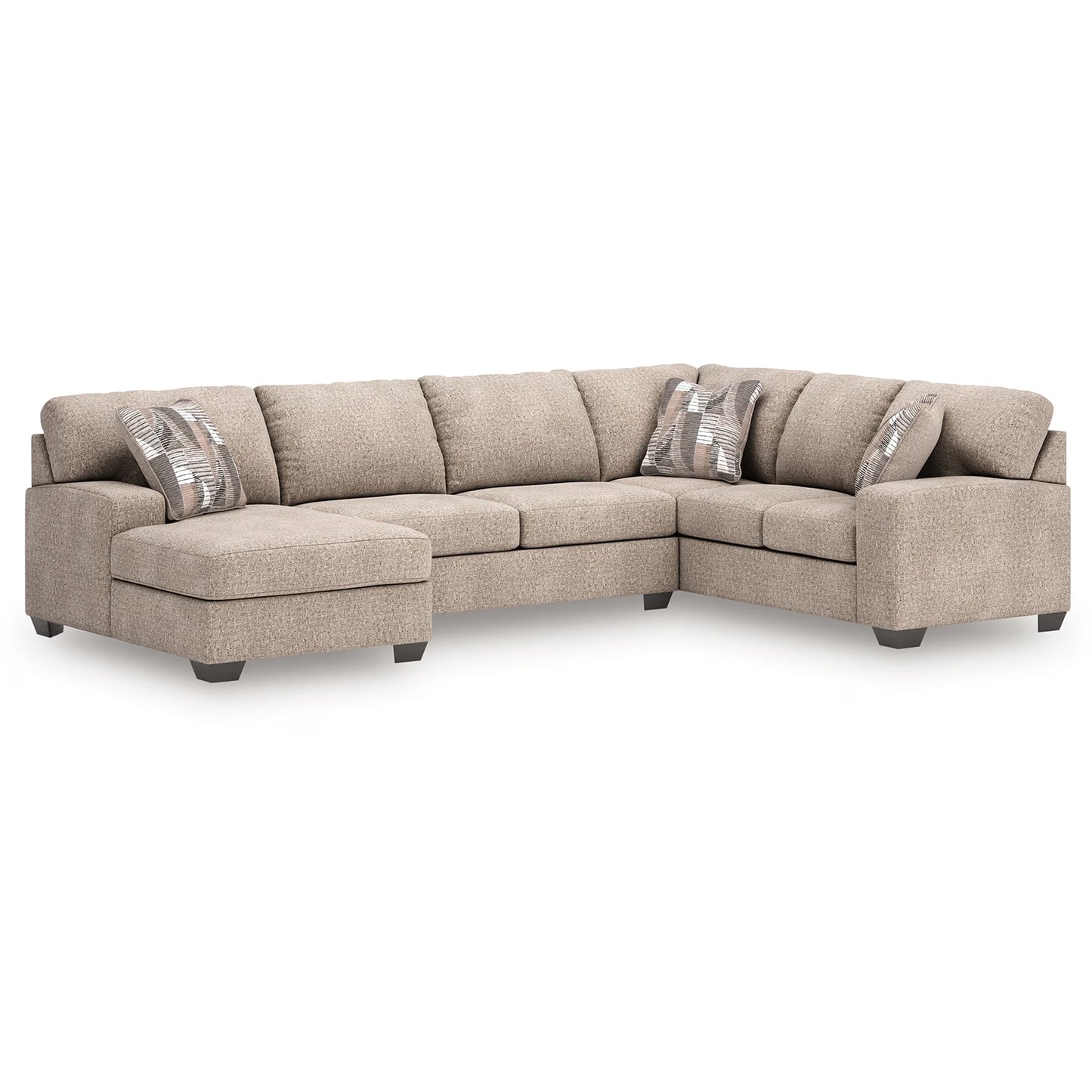 Newellen - 3-Piece Sleeper Sectional With LAF Corner Chaise And RAF Sofa - Beige