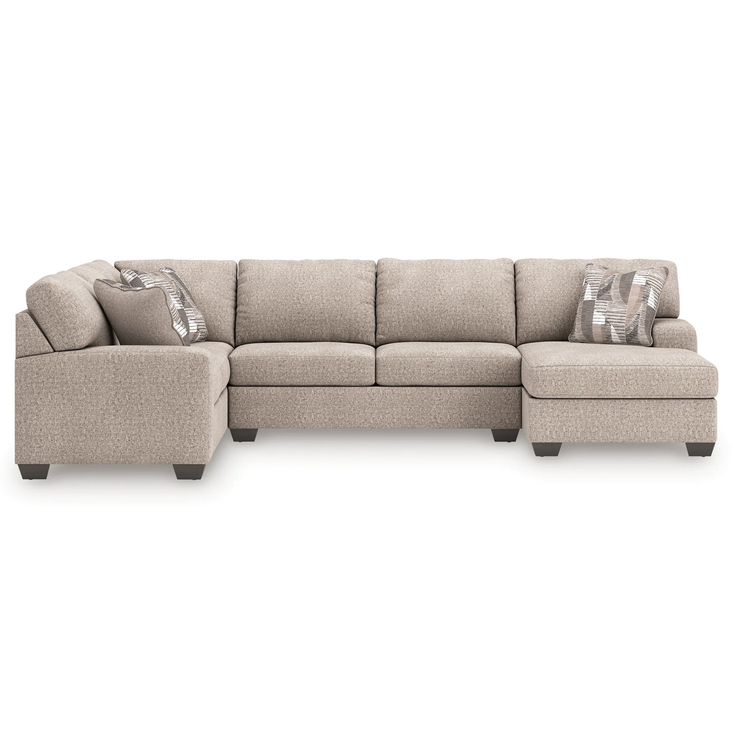 Newellen - 3-Piece Sleeper Sectional With RAF Corner Chaise And LAF Sofa - Beige
