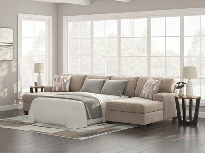 Newellen - 3-Piece Sectional With Double Chaise - Beige