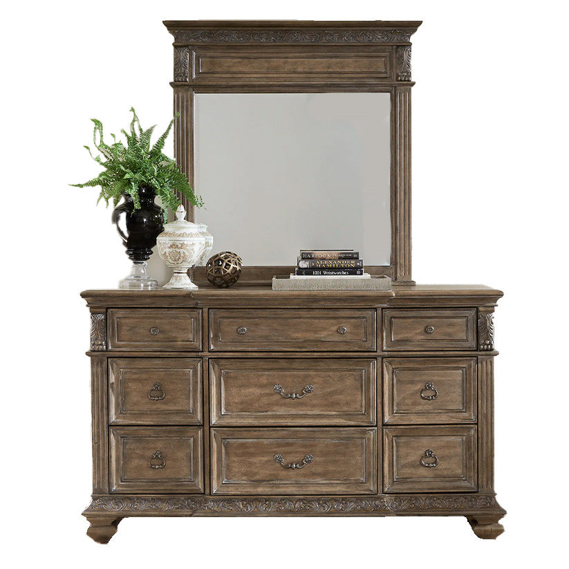 Carlisle Court - Dresser & Mirror - Medium Brown