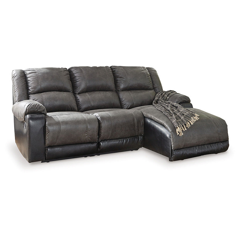 Nantahala - Slate - 3-Piece Reclining Sectional With Raf Corner Chaise