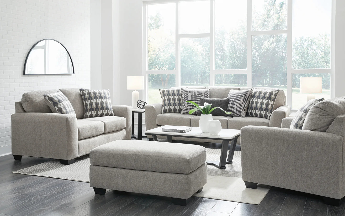 Avenal Park - 4 Pc. - Sofa, Loveseat, Chair And A Half, Ottoman - Flannel