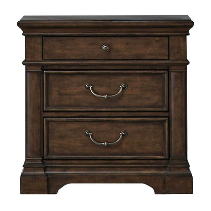 Arden Road - Nightstand With Charging Station - Satin Cherry