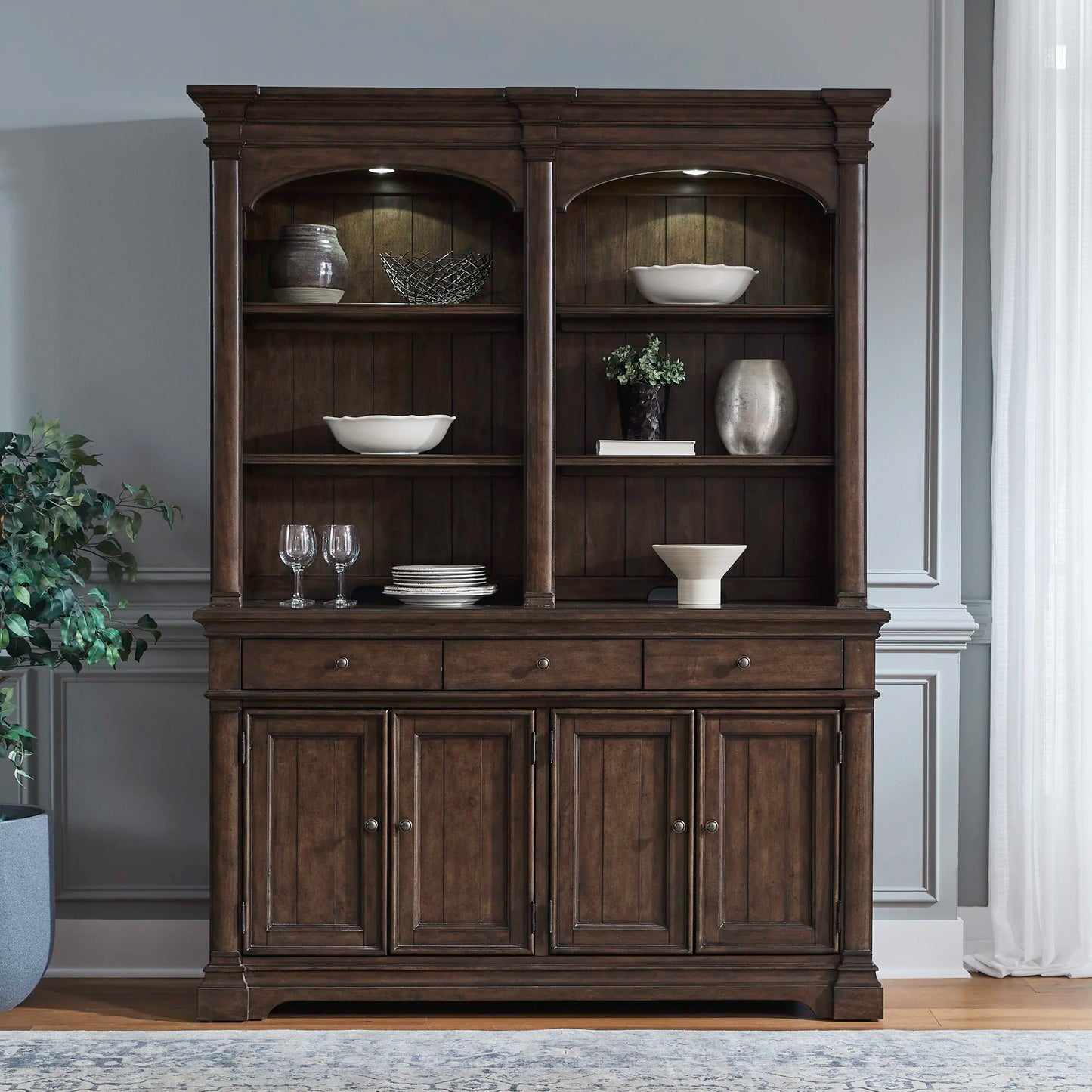 Arden Road - Hutch & Buffet - Satin Cherry