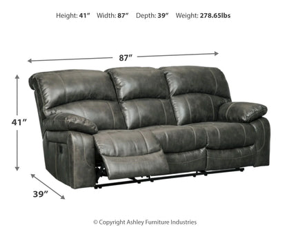 Dunwell - Steel - Pwr Rec Sofa With Adj Headrest