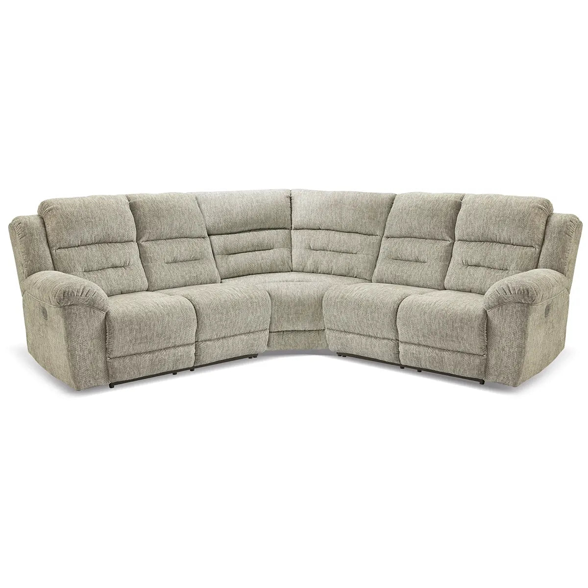 Family Den - Pewter - 3-Piece Power Reclining Sectional With 2 Loveseats