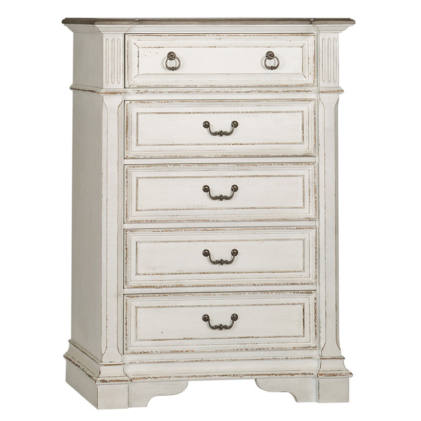 Abbey Park - 5 Drawer Chest - White