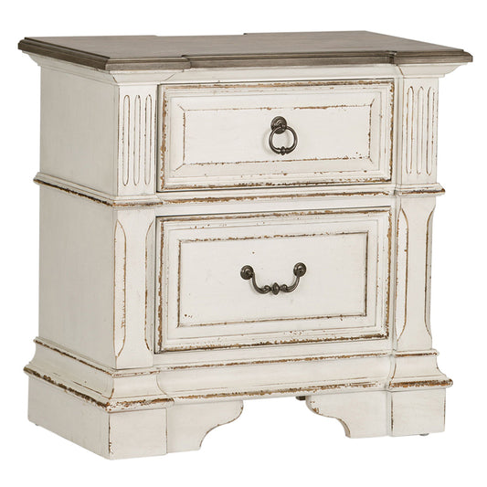 Abbey Park - 2 Drawer Night Stand With Charging Station - White