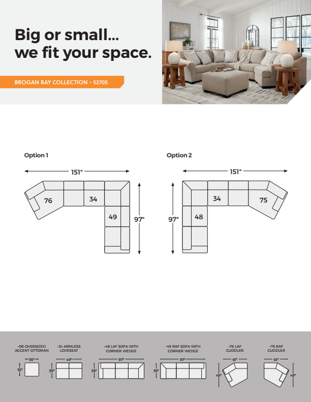 Brogan Bay - Cork - 3-Piece Sectional With Laf Cuddler