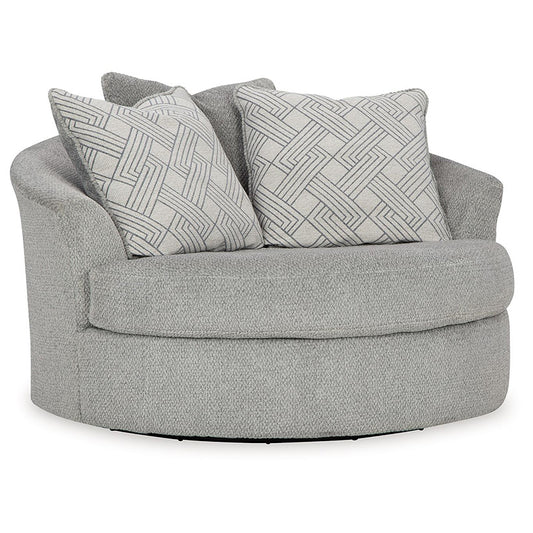 Casselbury - Cement - Oversized Swivel Accent Chair