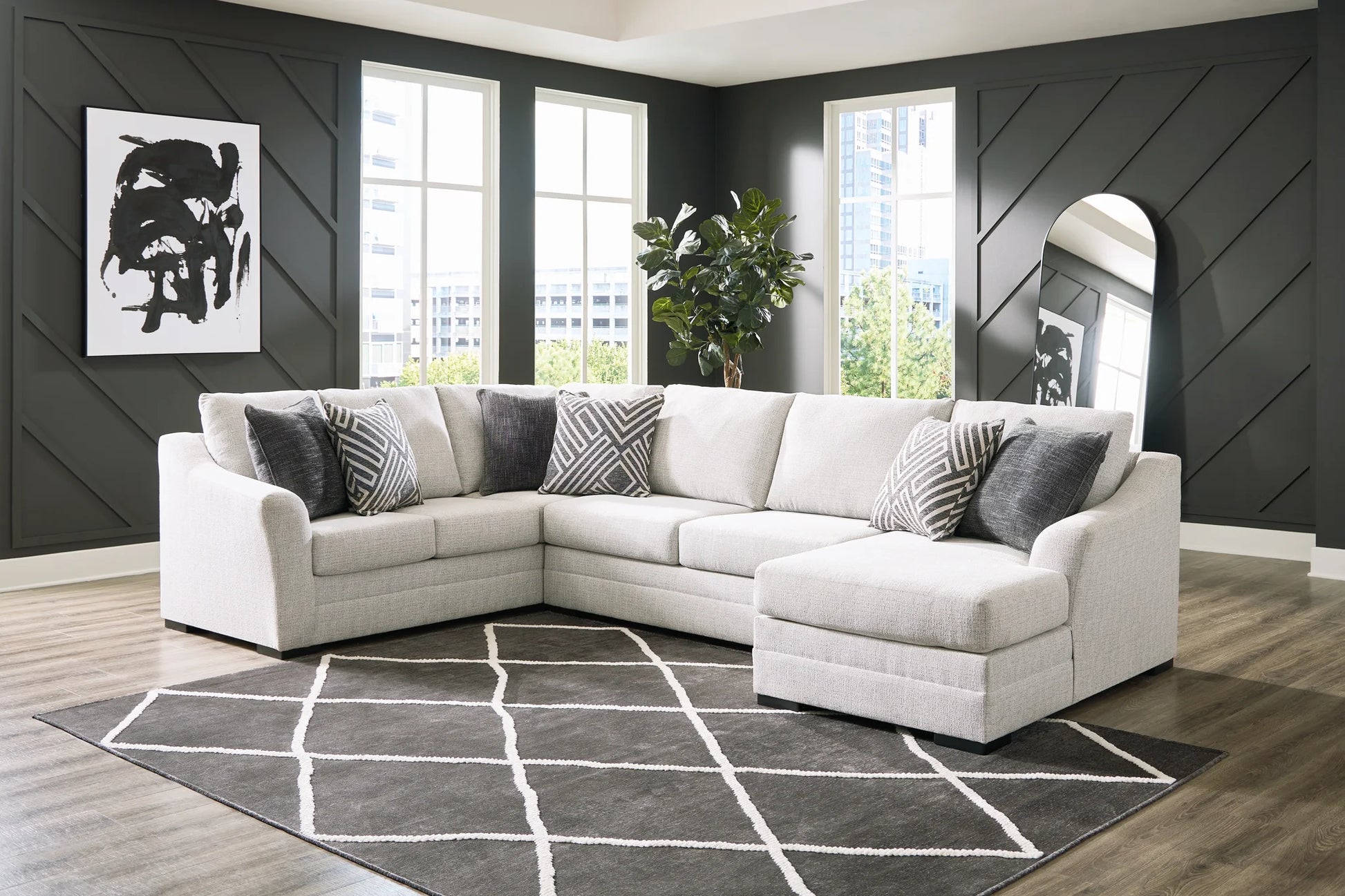 Koralynn - Stone - 3-Piece Sectional With Raf Corner Chaise