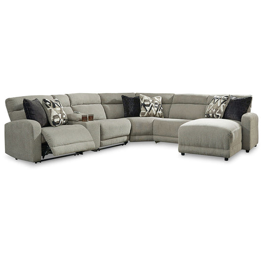 Colleyville - Stone - 6-Piece Power Reclining Sectional With Raf Press Back Power Chaise